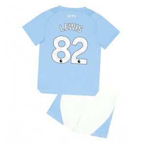 Manchester City Rico Lewis #82 Hemmakläder Barn 2023-24 Kortärmad (+ Korta byxor)